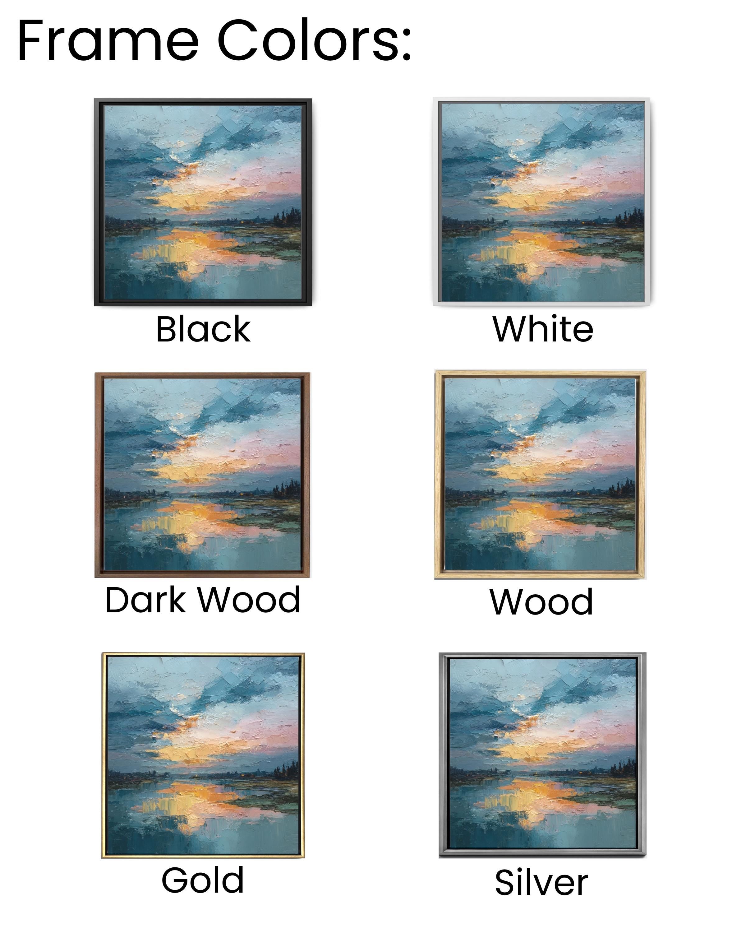 Abstract Lake Canvas Art: Rustic Nature Landscape Painting