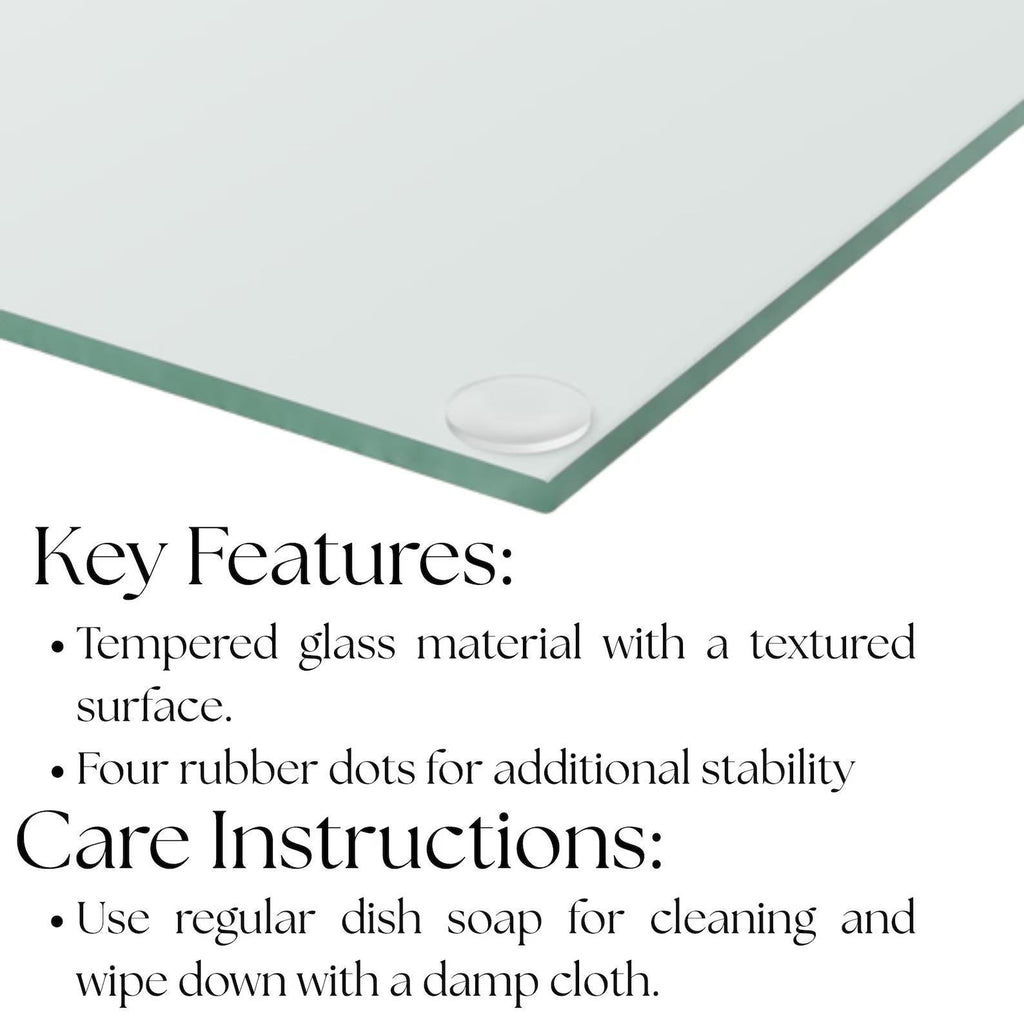Rustic Garlic & Olive Oil Glass Cutting Board: Farmhouse Kitchen Decor