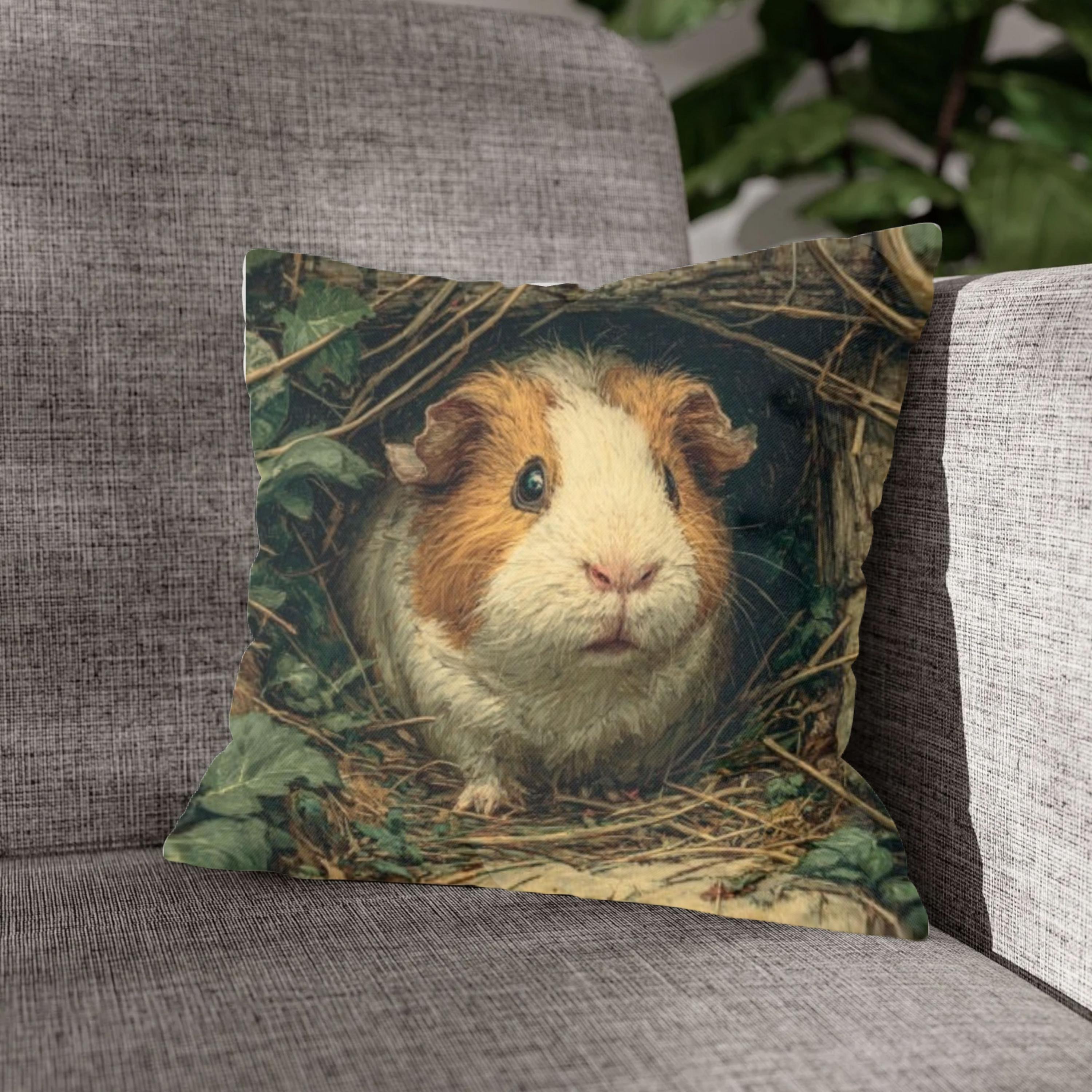 Guinea Pig Burrow Throw Pillow  Rustic Farmhouse Décor