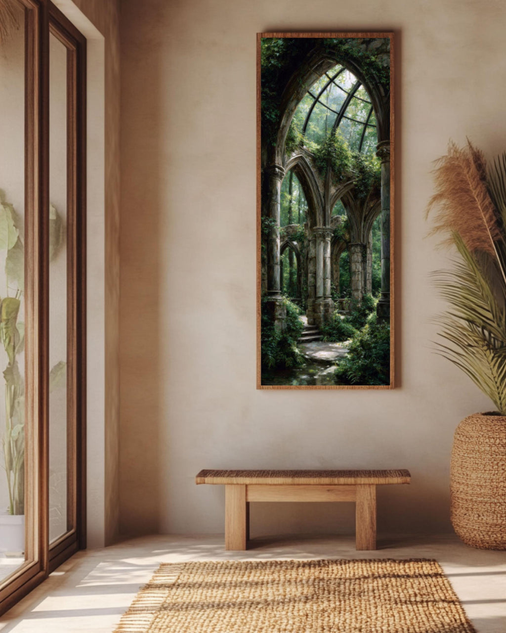 Abandoned Temple Canvas Art  Ivy Covered Columns, Hulanceton Style