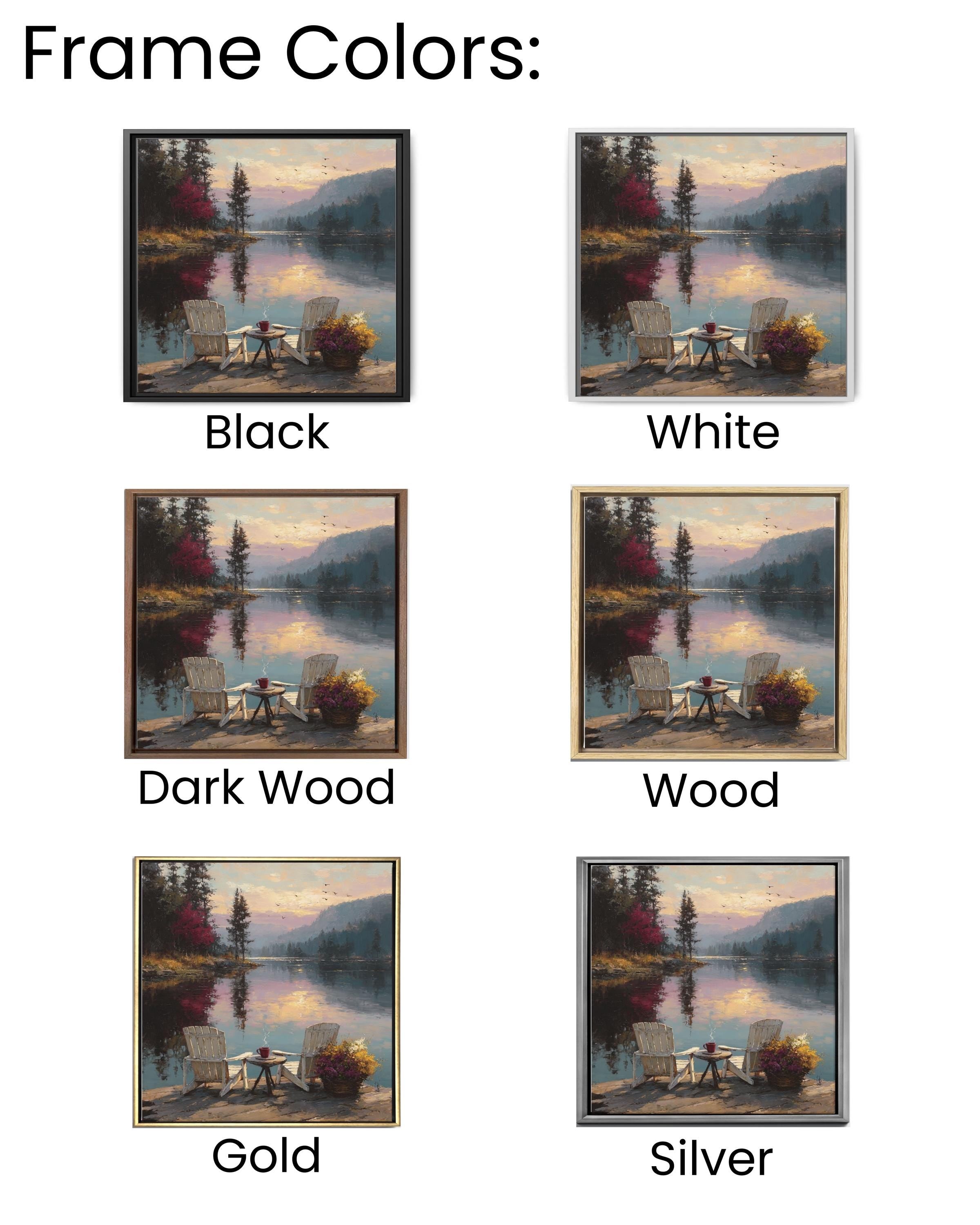 Adirondack Chairs Lake Canvas Art: Rustic Cabin Wall Decor