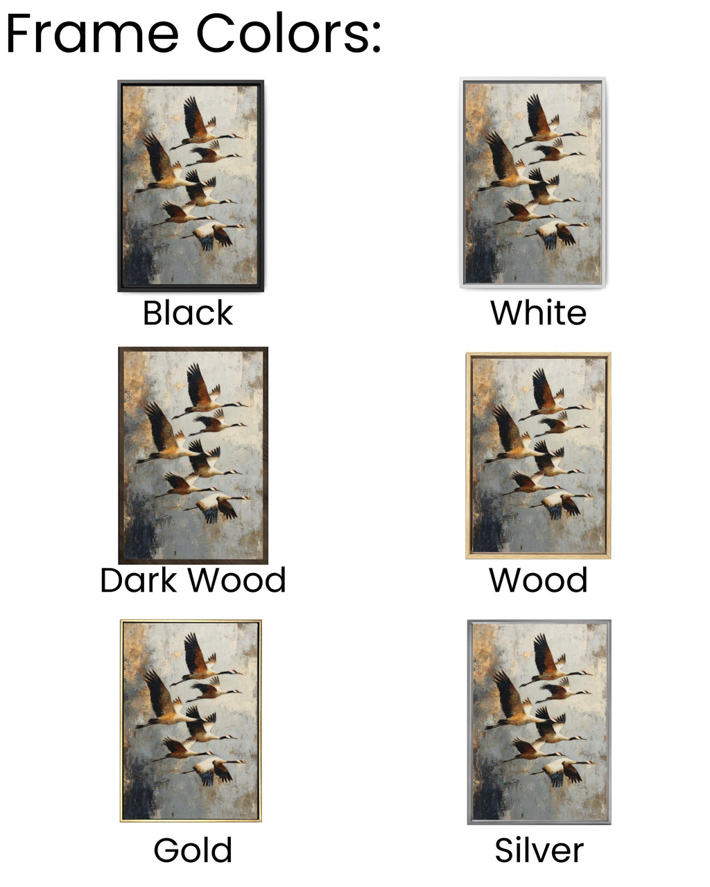 Abstract Birds in Flight Canvas Art  Earth Tone Rustic Decor