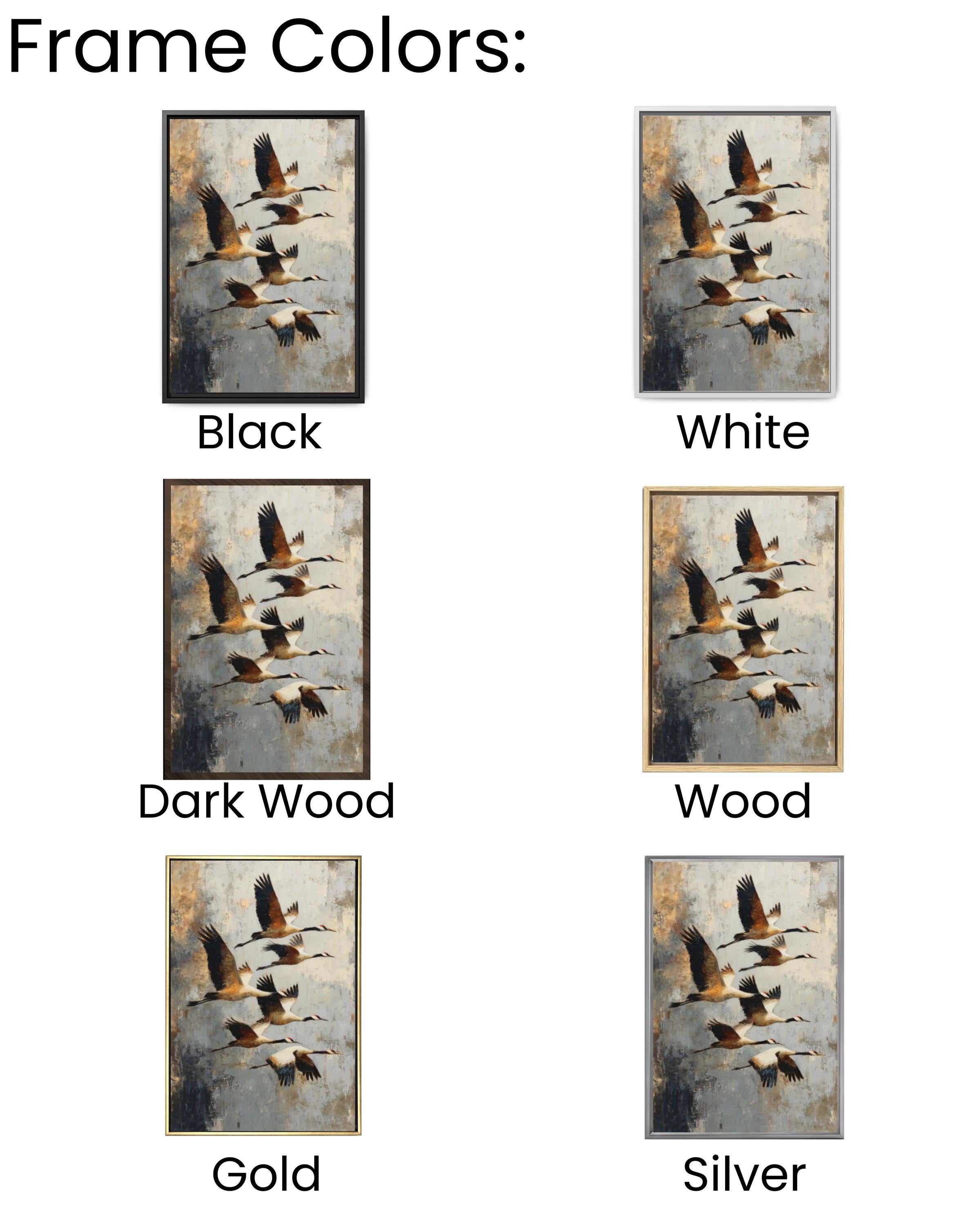 Abstract Birds in Flight Canvas Art  Earth Tone Rustic Decor