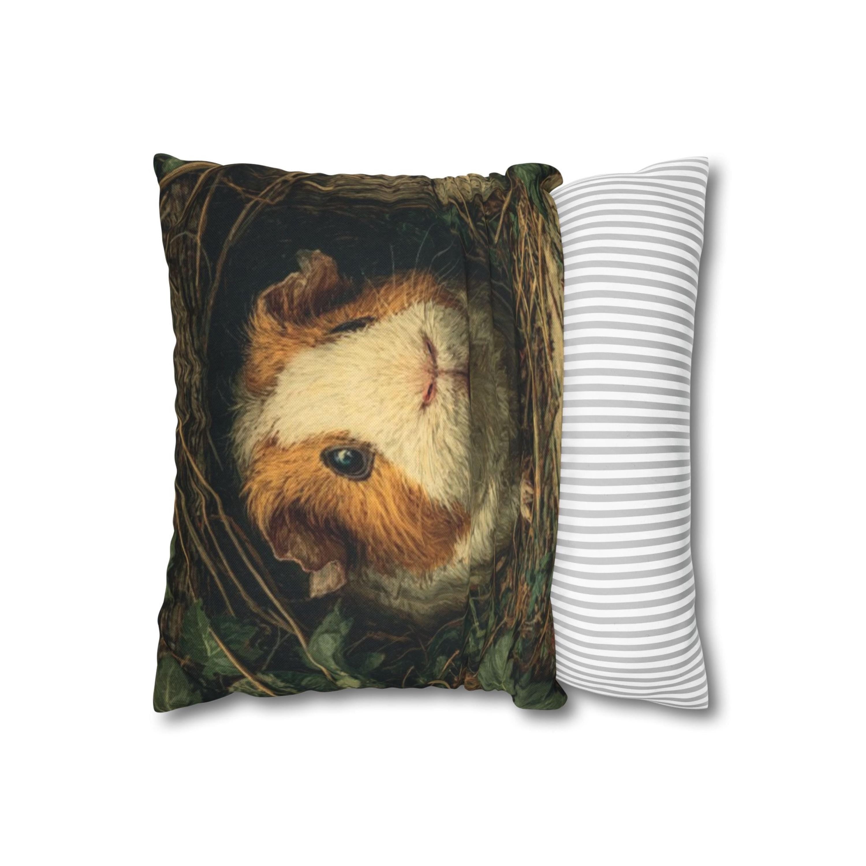Guinea Pig Burrow Throw Pillow  Rustic Farmhouse Décor
