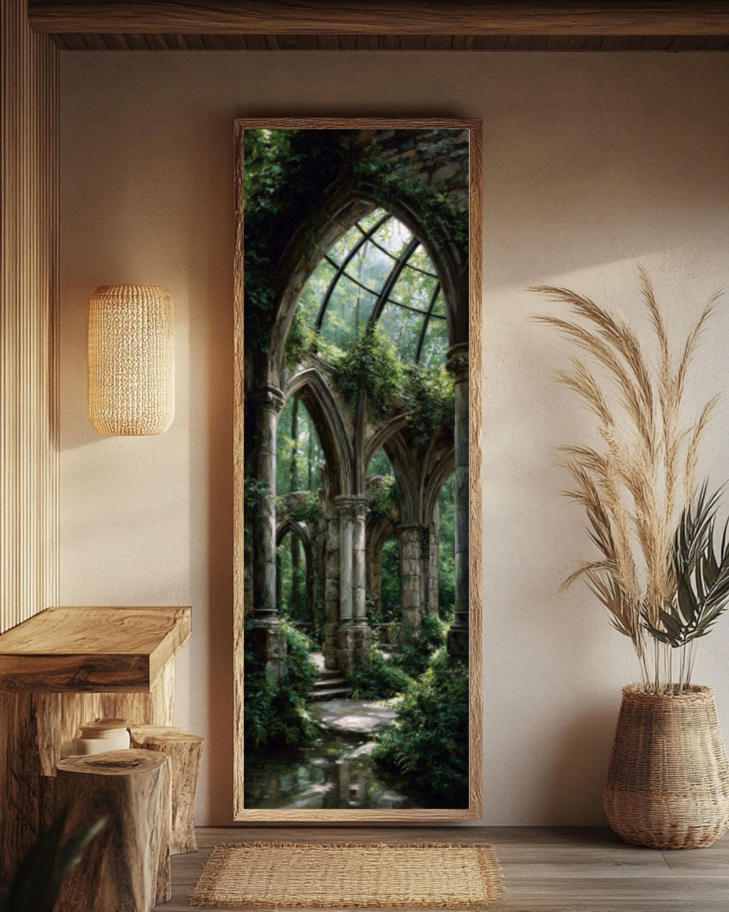 Abandoned Temple Canvas Art  Ivy Covered Columns, Hulanceton Style