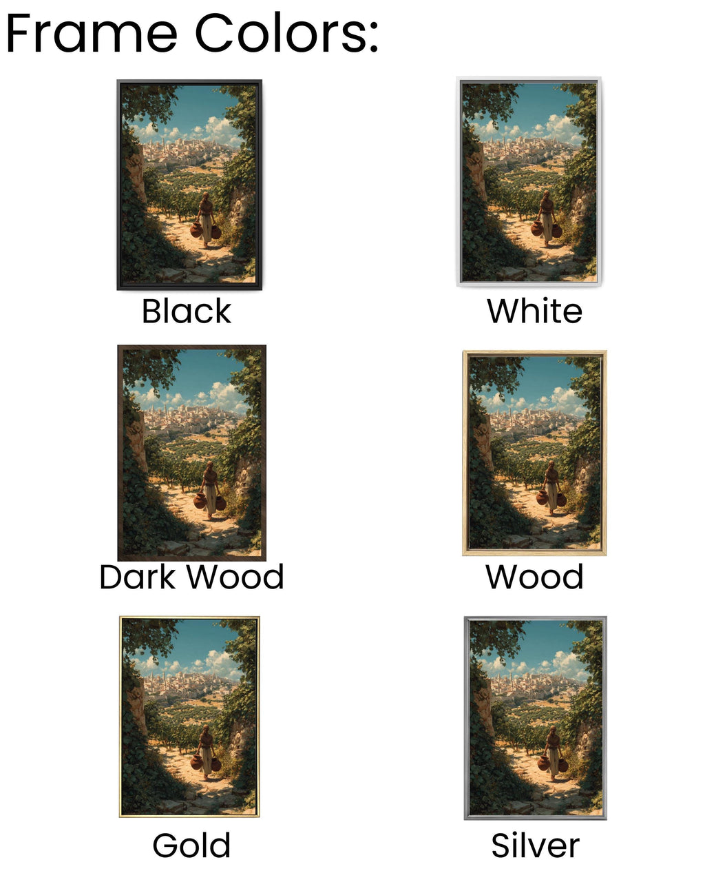 Ancient Jerusalem Canvas Art  Biblical Israelite Woman, Vineyard Scene