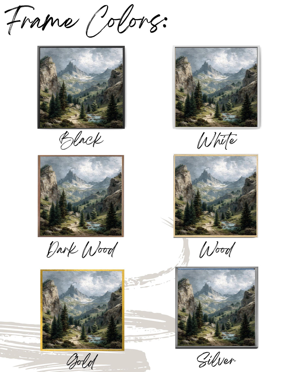 Alpine Valley Canvas Art  Gustave Doré Style Mountain Landscape