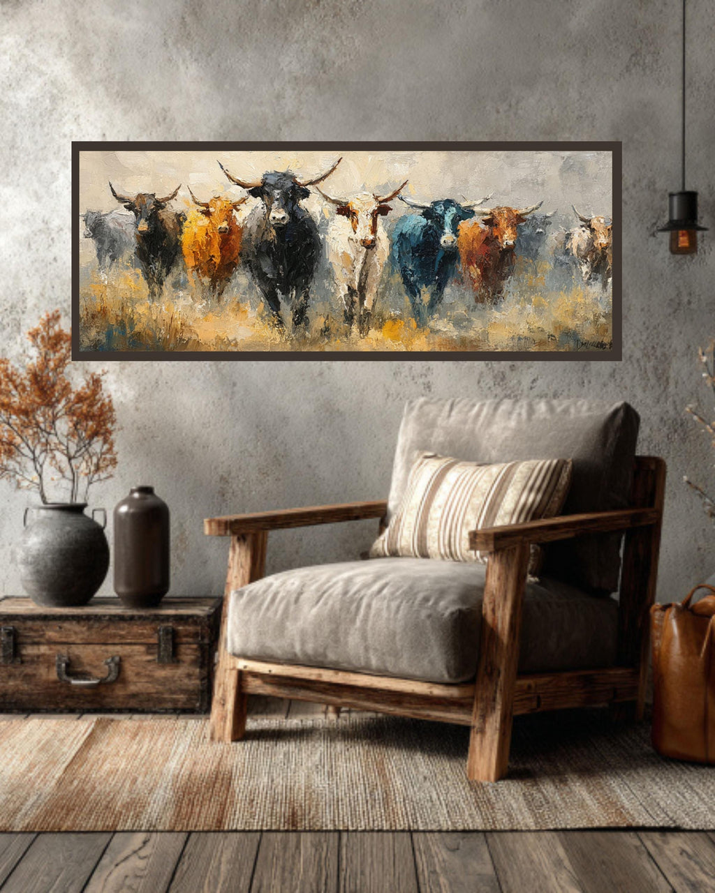 Abstract Cow Canvas Print  Impasto Farmhouse Wall Decor