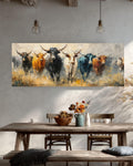 Abstract Cow Canvas Print  Impasto Farmhouse Wall Decor