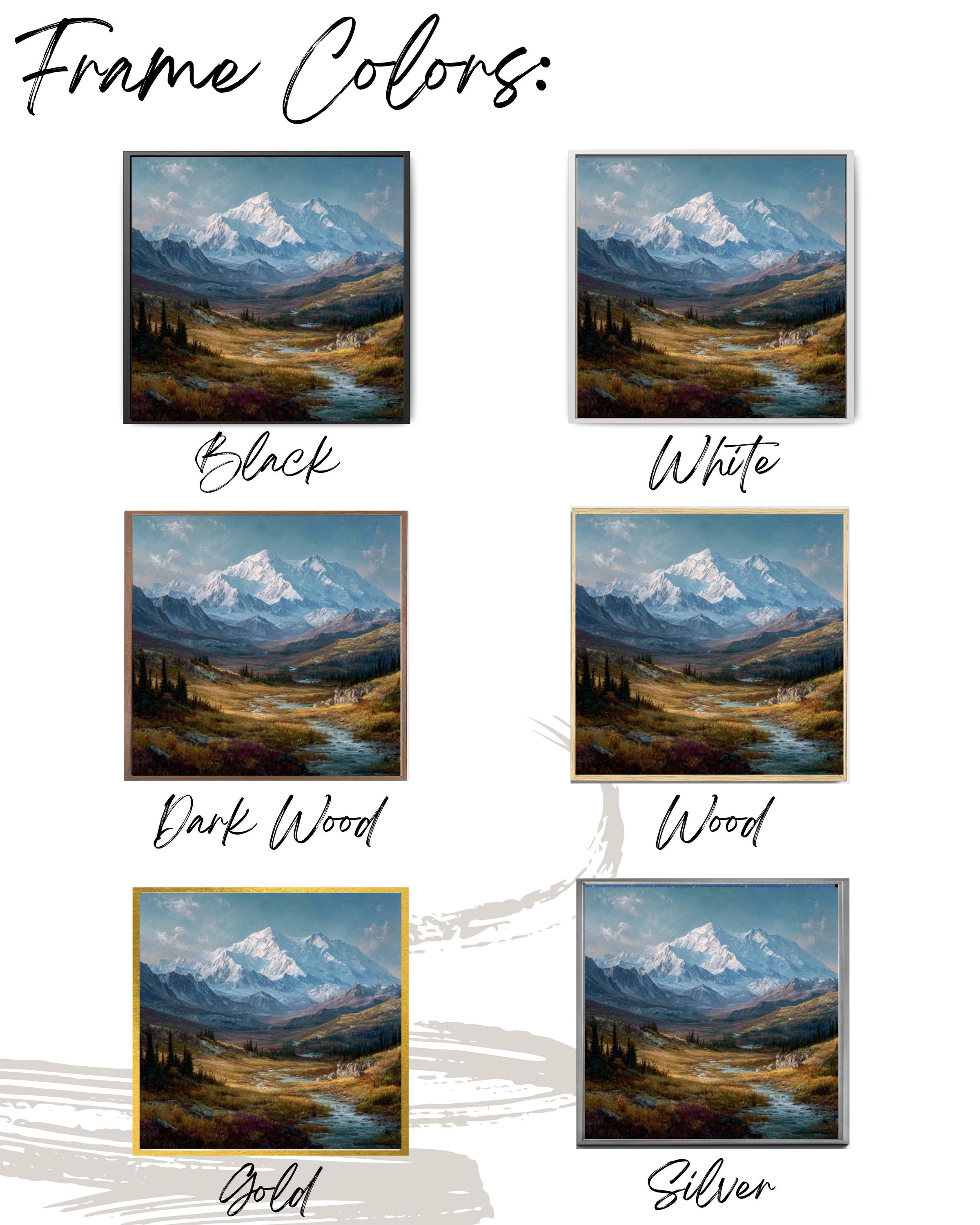 Alaskan Mountain Landscape Painting  Oil & Watercolor Canvas Wall Art